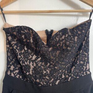 Express Strapless Lace Black Jumpsuit
